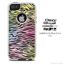 The Black & Neon Zebra Striped Skin For The iPhone 4-4s or 5-5s Otterbox Commuter Case