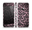 The Black & Pink Floral Design Pattern V2 Skin Set for the Apple iPhone 5