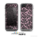 The Black & Pink Floral Design Pattern V2 Skin for the Apple iPhone 5c LifeProof Case