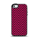 The Black & Pink Sharp Chevron Pattern Apple iPhone 5-5s Otterbox Symmetry Case Skin Set
