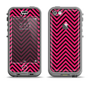 The Black & Pink Sharp Chevron Pattern Apple iPhone 5c LifeProof Nuud Case Skin Set