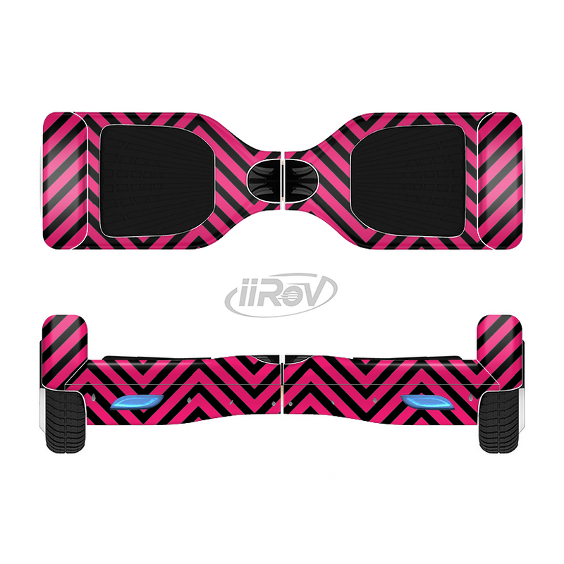 The Black & Pink Sharp Chevron Pattern Full-Body Skin Set for the Smart Drifting SuperCharged iiRov HoverBoard