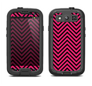 The Black & Pink Sharp Chevron Pattern Samsung Galaxy S4 LifeProof Nuud Case Skin Set