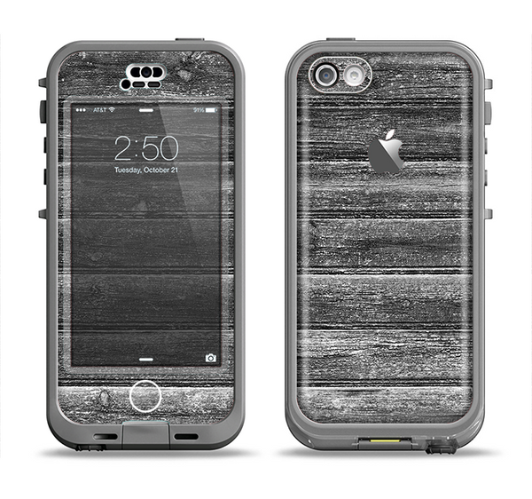 The Black Planks of Wood Apple iPhone 5c LifeProof Nuud Case Skin Set