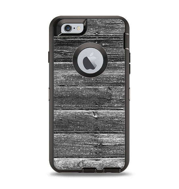 The Black Planks of Wood Apple iPhone 6 Otterbox Defender Case Skin Set