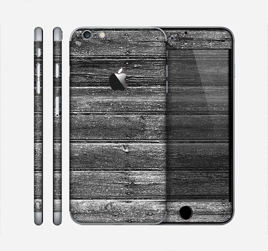 The Black Planks of Wood Skin for the Apple iPhone 6 Plus