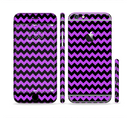 The Black & Purple Chevron Pattern Sectioned Skin Series for the Apple iPhone 6 Plus
