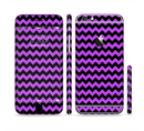 The Black & Purple Chevron Pattern Sectioned Skin Series for the Apple iPhone 6s Plus