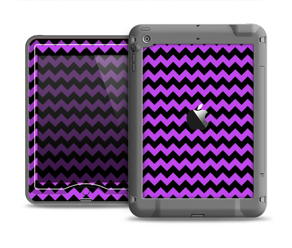 The Black & Purple Chevron Pattern Apple iPad Mini LifeProof Nuud Case Skin Set