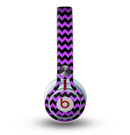 The Black & Purple Chevron Pattern Skin for the Beats by Dre Mixr Headphones