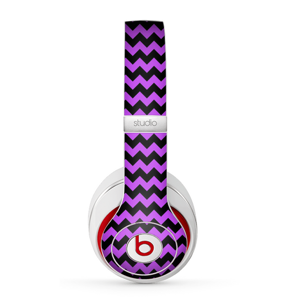 The Black & Purple Chevron Pattern Skin for the Beats by Dre Studio (2013+ Version) Headphones