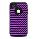The Black & Purple Chevron Pattern Skin for the iPhone 4-4s OtterBox Commuter Case