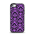 The Black & Purple Delicate Pattern Apple iPhone 5-5s Otterbox Symmetry Case Skin Set