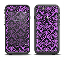 The Black & Purple Delicate Pattern Apple iPhone 6/6s LifeProof Fre Case Skin Set