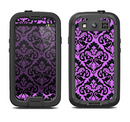 The Black & Purple Delicate Pattern Samsung Galaxy S3 LifeProof Fre Case Skin Set