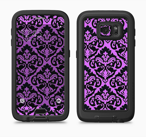 The Black & Purple Delicate Pattern Full Body Samsung Galaxy S6 LifeProof Fre Case Skin Kit