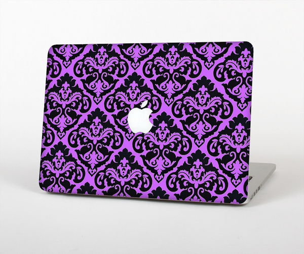 The Black & Purple Delicate Pattern Skin Set for the Apple MacBook Air 11"