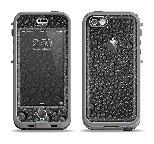The Black Rain Drops Apple iPhone 5c LifeProof Nuud Case Skin Set