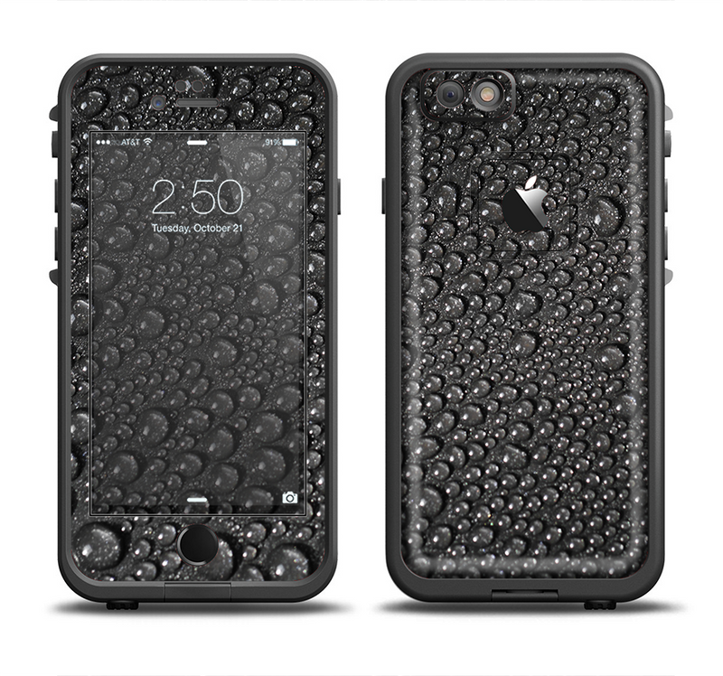 The Black Rain Drops Apple iPhone 6/6s Plus LifeProof Fre Case Skin Set