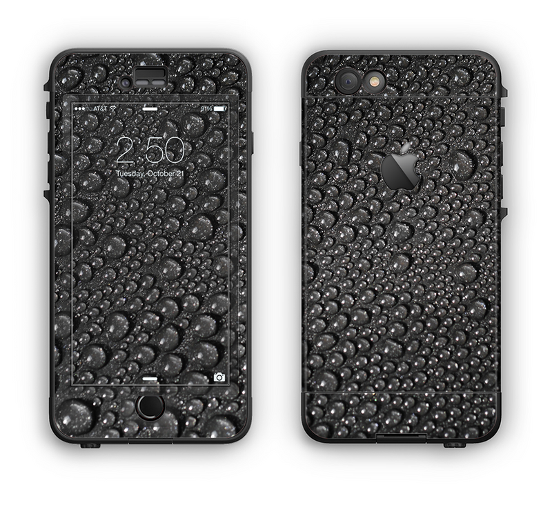The Black Rain Drops Apple iPhone 6 LifeProof Nuud Case Skin Set