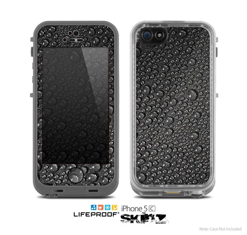 The Black Rain Drops Skin for the Apple iPhone 5c LifeProof Case