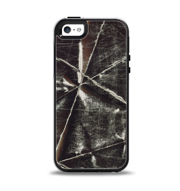 The Black Torn Woven Texture Apple iPhone 5-5s Otterbox Symmetry Case Skin Set