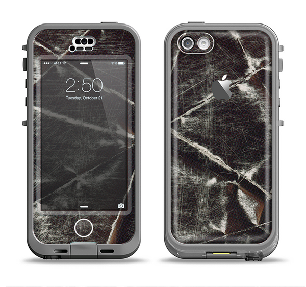 The Black Torn Woven Texture Apple iPhone 5c LifeProof Nuud Case Skin Set