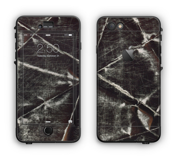 The Black Torn Woven Texture Apple iPhone 6 LifeProof Nuud Case Skin Set