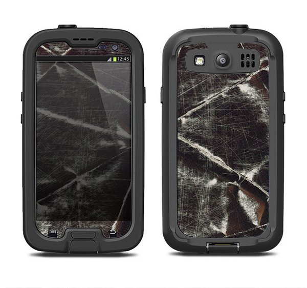 The Black Torn Woven Texture Samsung Galaxy S3 LifeProof Fre Case Skin Set