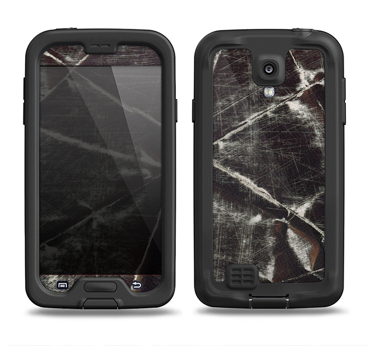 The Black Torn Woven Texture Samsung Galaxy S4 LifeProof Fre Case Skin Set