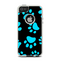 The Black & Turquoise Paw Print Apple iPhone 5-5s Otterbox Commuter Case Skin Set