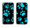 The Black & Turquoise Paw Print Apple iPhone 6 Plus LifeProof Nuud Case Skin Set