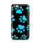 The Black & Turquoise Paw Print Apple iPhone 6 Plus Otterbox Symmetry Case Skin Set