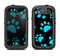 The Black & Turquoise Paw Print Samsung Galaxy S3 LifeProof Fre Case Skin Set