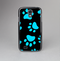 The Black & Turquoise Paw Print Skin-Sert Case for the Samsung Galaxy S4
