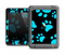 The Black & Turquoise Paw Print Apple iPad Mini LifeProof Fre Case Skin Set