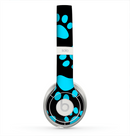The Black & Turquoise Paw Print Skin for the Beats by Dre Solo 2 Headphones
