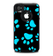 The Black & Turquoise Paw Print Skin for the iPhone 4-4s OtterBox Commuter Case