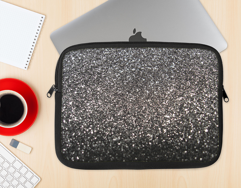 The Black Unfocused Sparkle Ink-Fuzed NeoPrene MacBook Laptop Sleeve