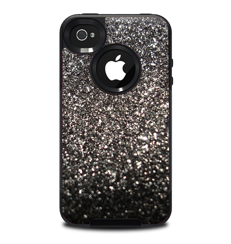 The Black Unfocused Sparkle Skin for the iPhone 4-4s OtterBox Commuter Case
