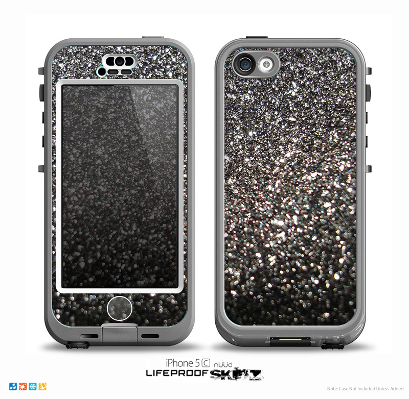 The Black Unfocused Sparkle Skin for the iPhone 5c nüüd LifeProof Case