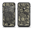 The Black & Vintage Green Paisley Apple iPhone 6/6s LifeProof Fre Case Skin Set