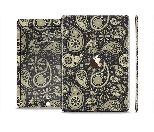 The Black & Vintage Green Paisley Skin Set for the Apple iPad Pro