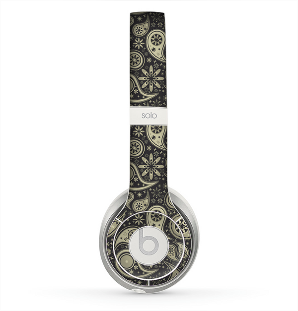 The Black & Vintage Green Paisley Skin for the Beats by Dre Solo 2 Headphones