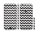 The Black & White Chevron Pattern Sectioned Skin Series for the Apple iPhone 6s Plus