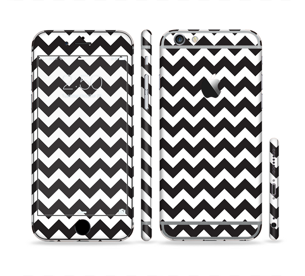 The Black & White Chevron Pattern Sectioned Skin Series for the Apple iPhone 6