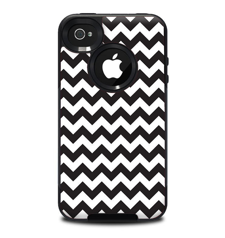 The Black & White Chevron Pattern Skin for the iPhone 4-4s OtterBox Commuter Case