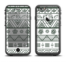 The Black & White Floral Aztec Pattern Apple iPhone 6/6s LifeProof Fre Case Skin Set