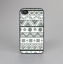 The Black & White Floral Aztec Pattern Skin-Sert for the Apple iPhone 4-4s Skin-Sert Case