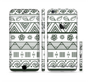 The Black & White Floral Aztec Pattern Sectioned Skin Series for the Apple iPhone 6s Plus